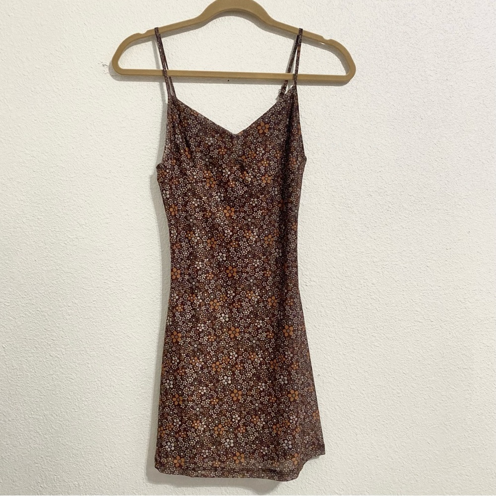 Motel Rocks Brown Floral Mini Dress